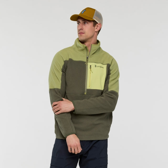 Load image into Gallery viewer, Dark Olive Green Men&#39;s Abrazo Fleece Half-Zip Jacket

