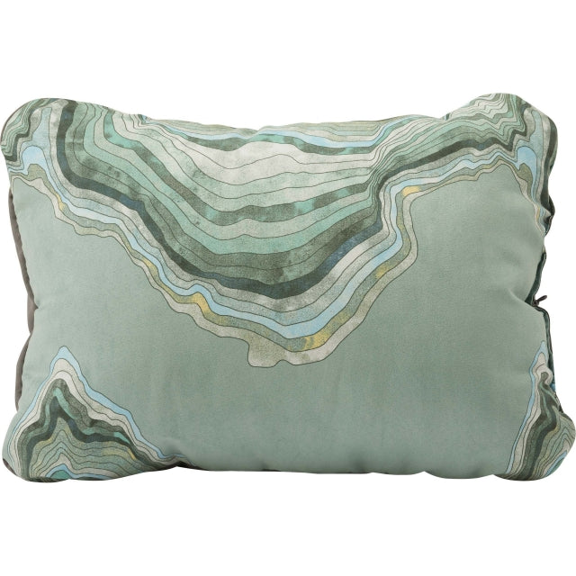 Dark Sea Green Compressible Pillow Cinch, S - Topo Wave Print