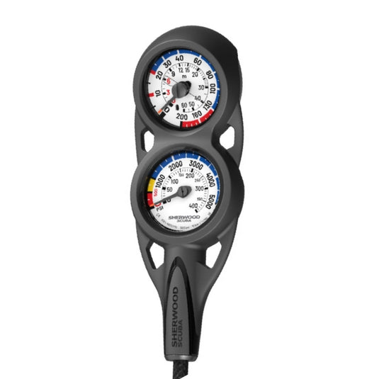 Dark Slate Gray ANALOG CONSOLE - DEPTH & PRESSURE GAUGE (Flex Hose)