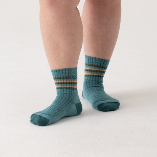 Antique White Women's Multi Stripe Cushioned Micro Crew