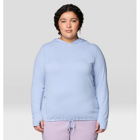 Light Gray Women's Extended Crater Lake Long Sleeve Hoody