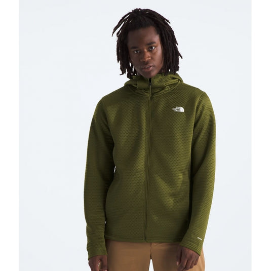 White Smoke Men's Dotknit Thermal Full Zip Hoodie