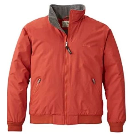 White Smoke M LL Bean Warm-Up Jacket