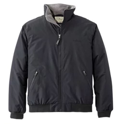 White Smoke M LL Bean Warm-Up Jacket