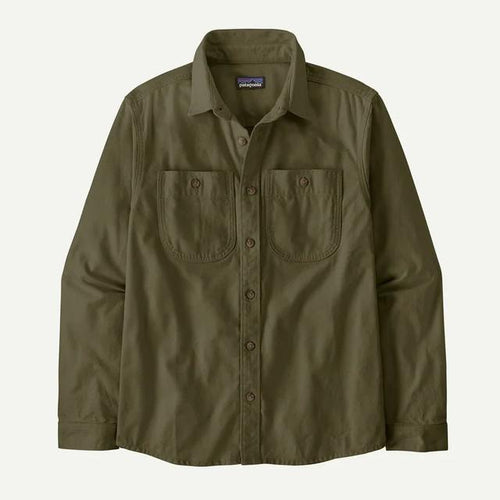 Dark Olive Green Men's Point Reyes Canvas Shirt