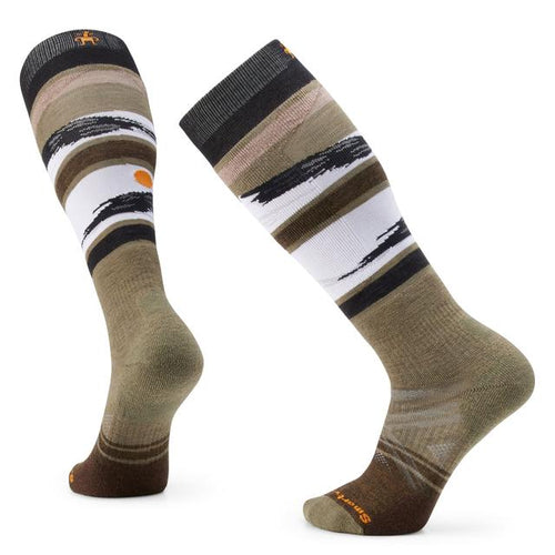 Dim Gray Unisex Ski Midnight Ski Pattern Over The Calf Socks
