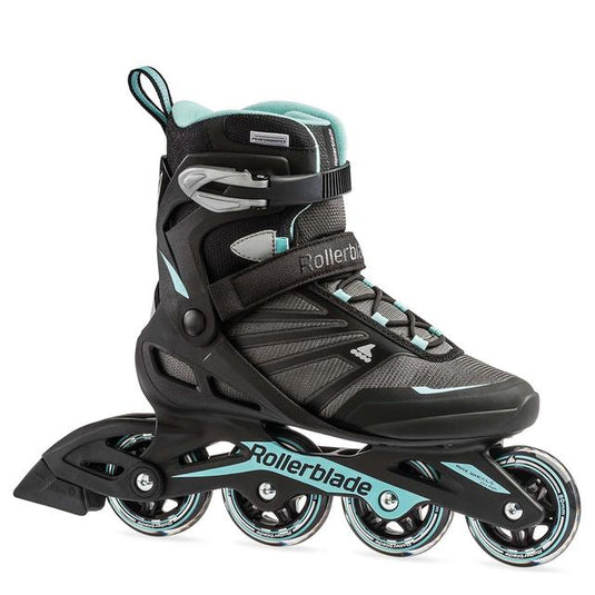 White Smoke Zetrablade Women's Adult Fitness Inline Skate, Black and Light Blue