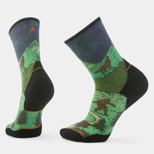 Lavender Trail Run Neature Print Crew Socks Twilight Blue