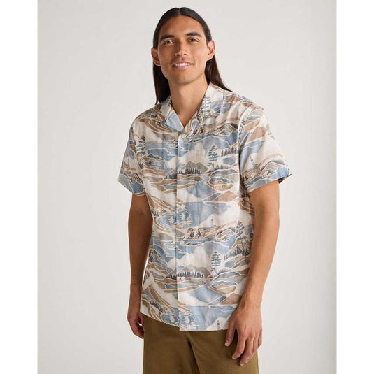 Light Gray Men's Aloha Cotton Camp Shirt