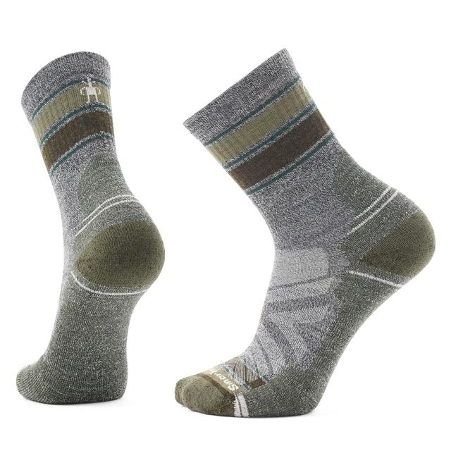 Dim Gray Hike Striped Mid Crew Socks