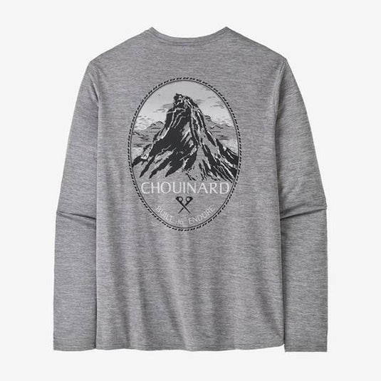 Dark Gray Men's L/S Cap Cool Daily Graphic Shirt - Lands
