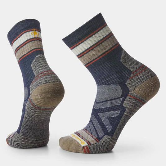 Lavender Hike Striped Mid Crew Socks