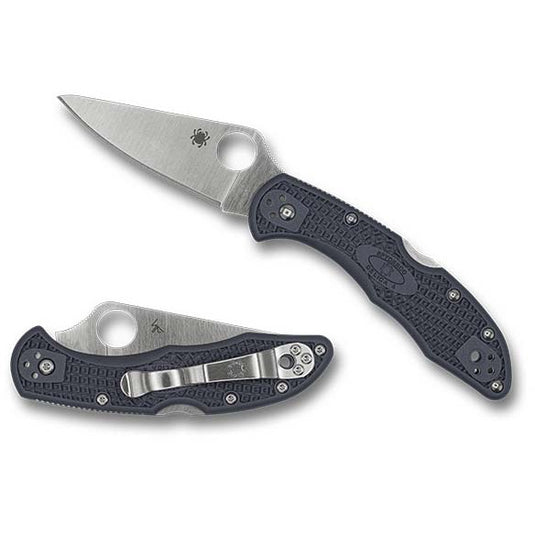 Gray Spyderco Delica 4 Plainedge Black