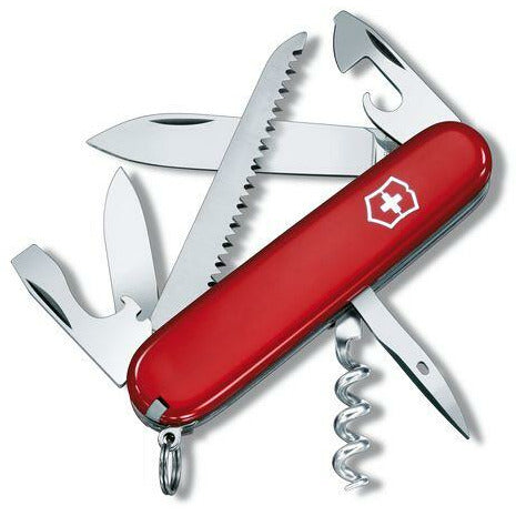 Light Gray Victorinox Camper Red